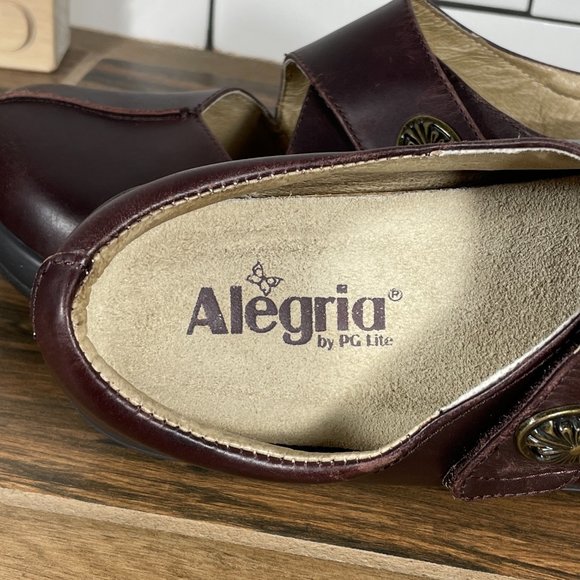 Alegria Kaitlyn Womens Size EU 38 Shoes Gravy Pull Up Leather Mary Jane Clogs - Picture 10 of 16